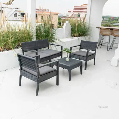 Nordic Household Garden Furniture Sets Villa Terrace Patio Furniture Outdoor Set Home Leisure Lazy Outdoor Table and Chairs Set