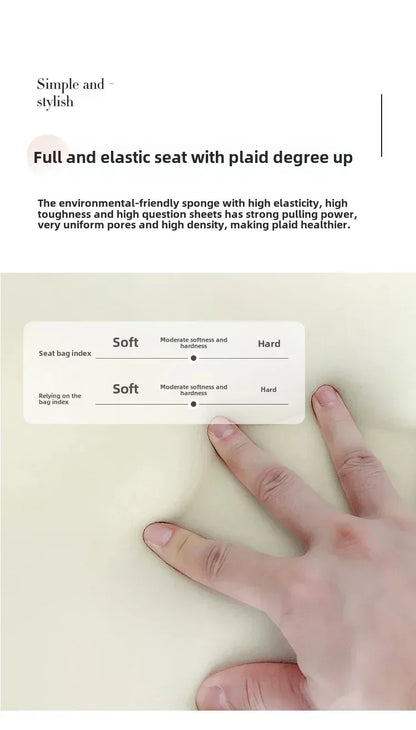 White Technology Cloth Sofa Set Modern King Size Foam Sponge Tatami Couch Large Reading Design Soft Big Bank Bedroom Furniture