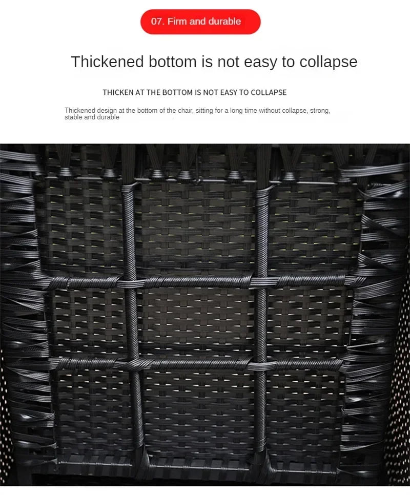 Outdoor Table Chairs Patio Rattan Furniture Set Italian Leisure Open-air Garden Furniture Sets Waterproof and Sun-proof Armchair