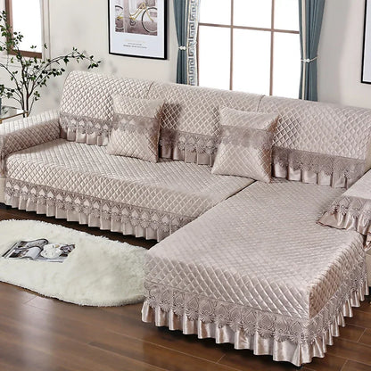 Sofa Cushion Soft Thick Sofa Cover Plush Towel Living Room Non-slip Corner Couch Covers Protective  Lace 1/2/3/4 Home Seat  Mat