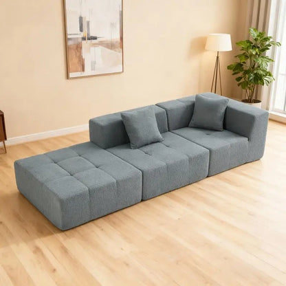 Modern Modular Sectional Sofa Couch, Armless Accent Chair with Removable Back Cushion for Living Room or Apartment,