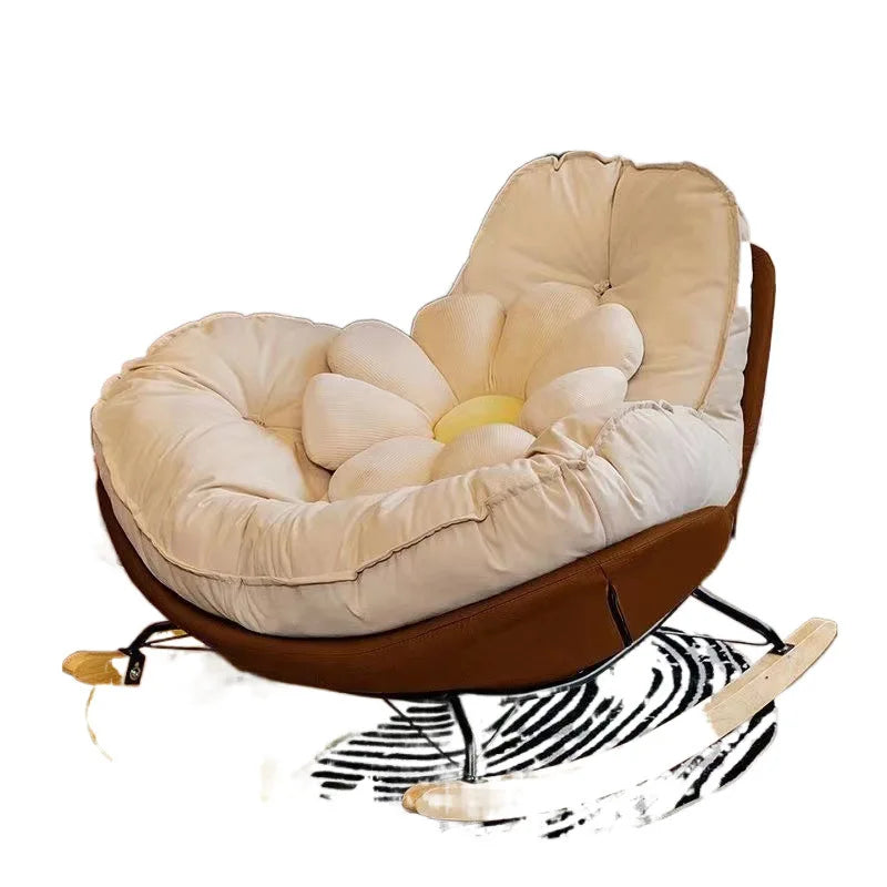 Lazy Sofa Rocking Chair Bedroom Lounge Chair Carefree Adult Living Room Single Balcony Leisure Rocking Chair Recliner Chairs