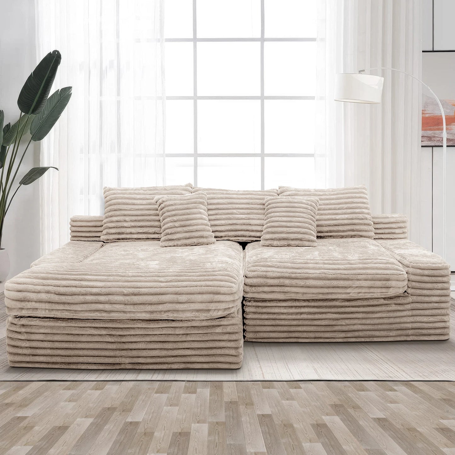 High-end Light Luxury Hot-selling Boneless Sofa Vacuum Compression Sofa Corduroy Retro Fabric Sofa