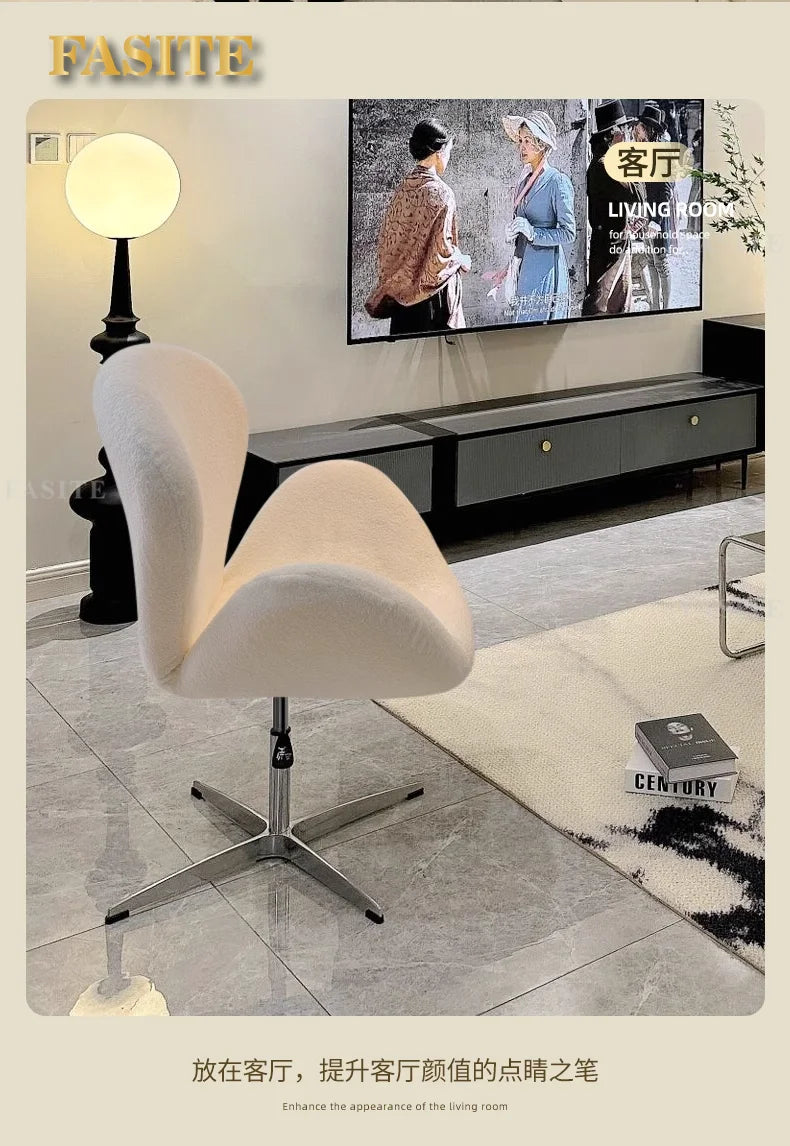 New Computer Chair, Home Bedroom Girls Makeup Chair, Comfortable Sedentary Dressing Table Stool, Sherpa Lift Swivel Chair