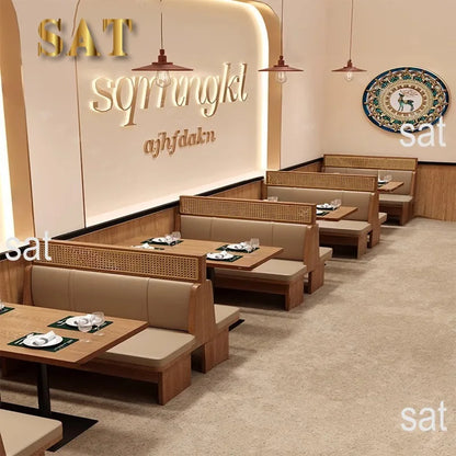 -Southeast Asian Style Dining Set Restaurant Furniture Cafe Dining Room Table and Chair Sets Coffee Set