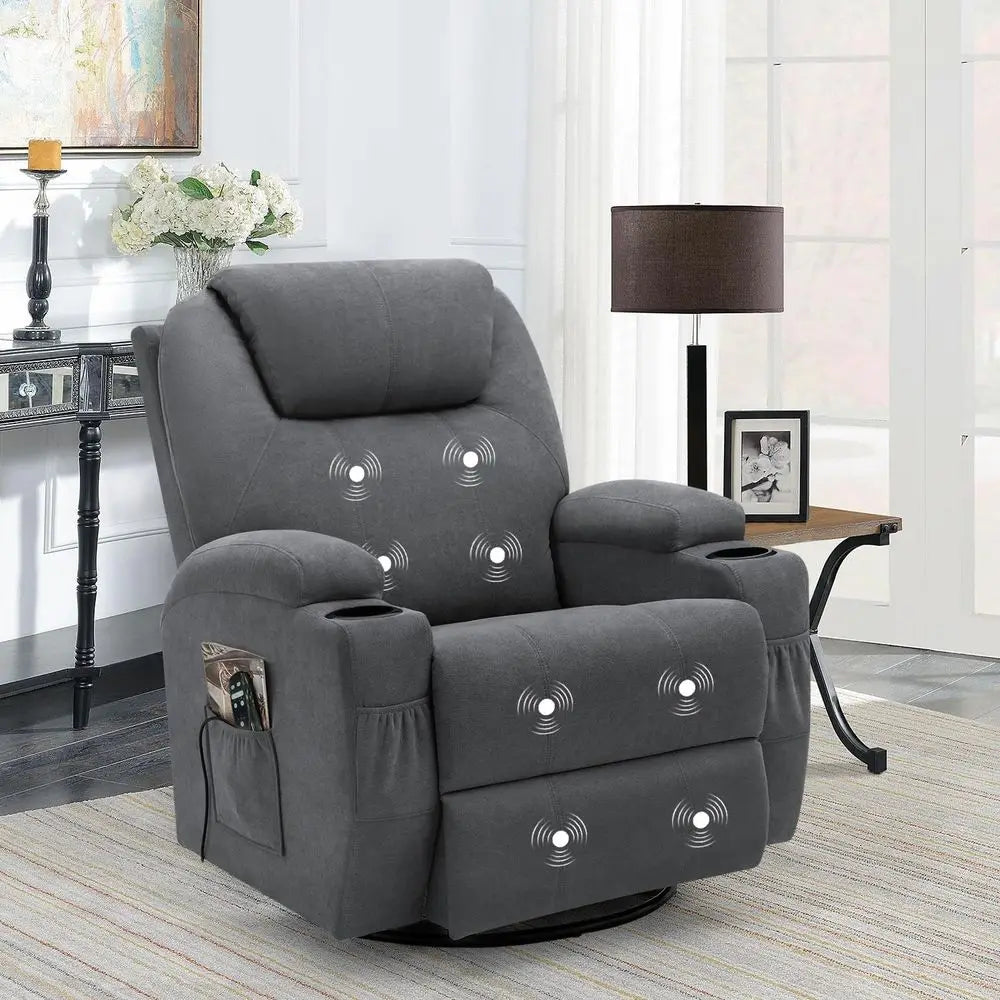 Dual Motor Power Lift Recliner for Elderly Adults with Heat Massage Lay Flat Feature Wireless Remote Cup Holder Customizable