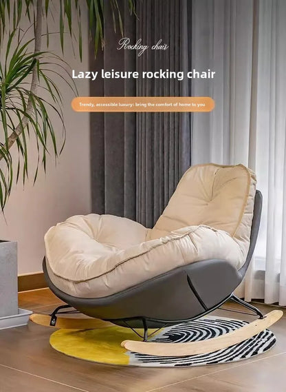 Single Lazy Rocking Chair,internet Famous White Sofa,balcony,living Room,bedroom,Nordic Italian Style Leisure Rocking Chair,sofa