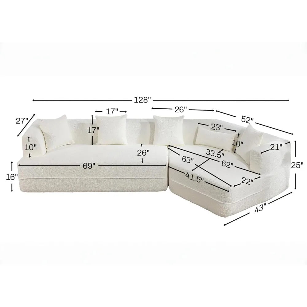 Modular Sectional Sofa in Cloud Comfy Style, Deep Seating, No Assembly Required, Living Room Furniture for Comfortable Relaxatio