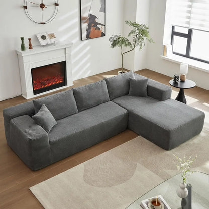 104'' L-Shape Modular Sectional Sofa Couch - Comfortable Upholstered Cloud Design Modern Minimalist Deep Seat Living Room Furnit