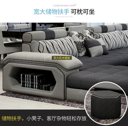 Fabric Big Sofa Set Living Room Furniture Cloth Sofa Modernos Para Sala Sectional Sofa U Shape Corner Couch Grandes Salon