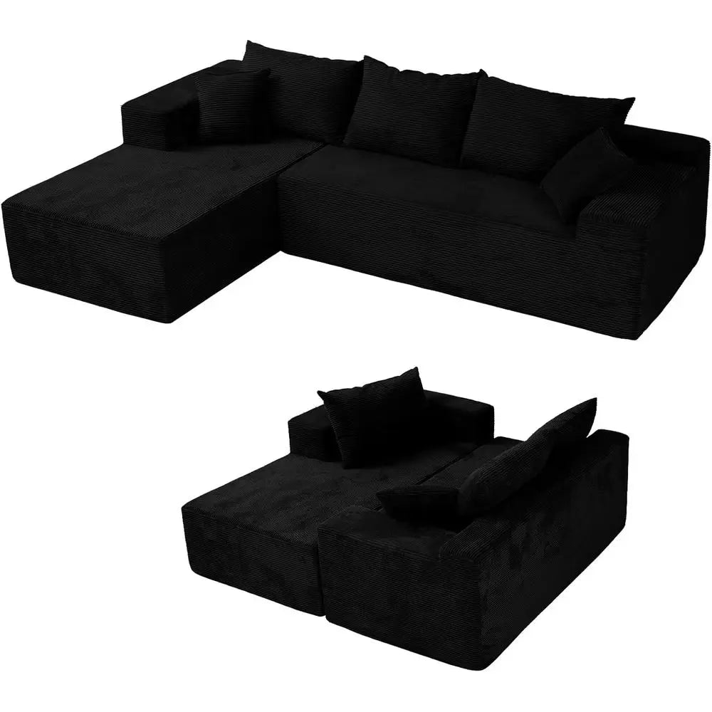Sectional Couches for Living Room, Boneless Couch with L-Shape Chaise, Modular Sofa in Box with Deep Seat, No Assembl，Customized