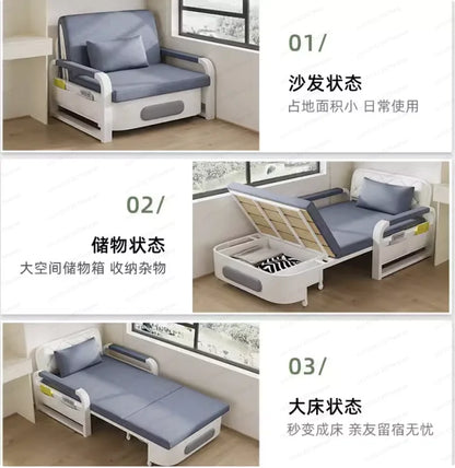 Bed Single Sofa Bed Folding Dual-purpose Small Apartment Internet Celebrity Technology Cloth Folding Bed Telescopic