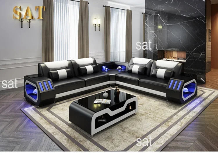 Internet celebrity modern multi-functional led living room comfortable living room reclining sofa