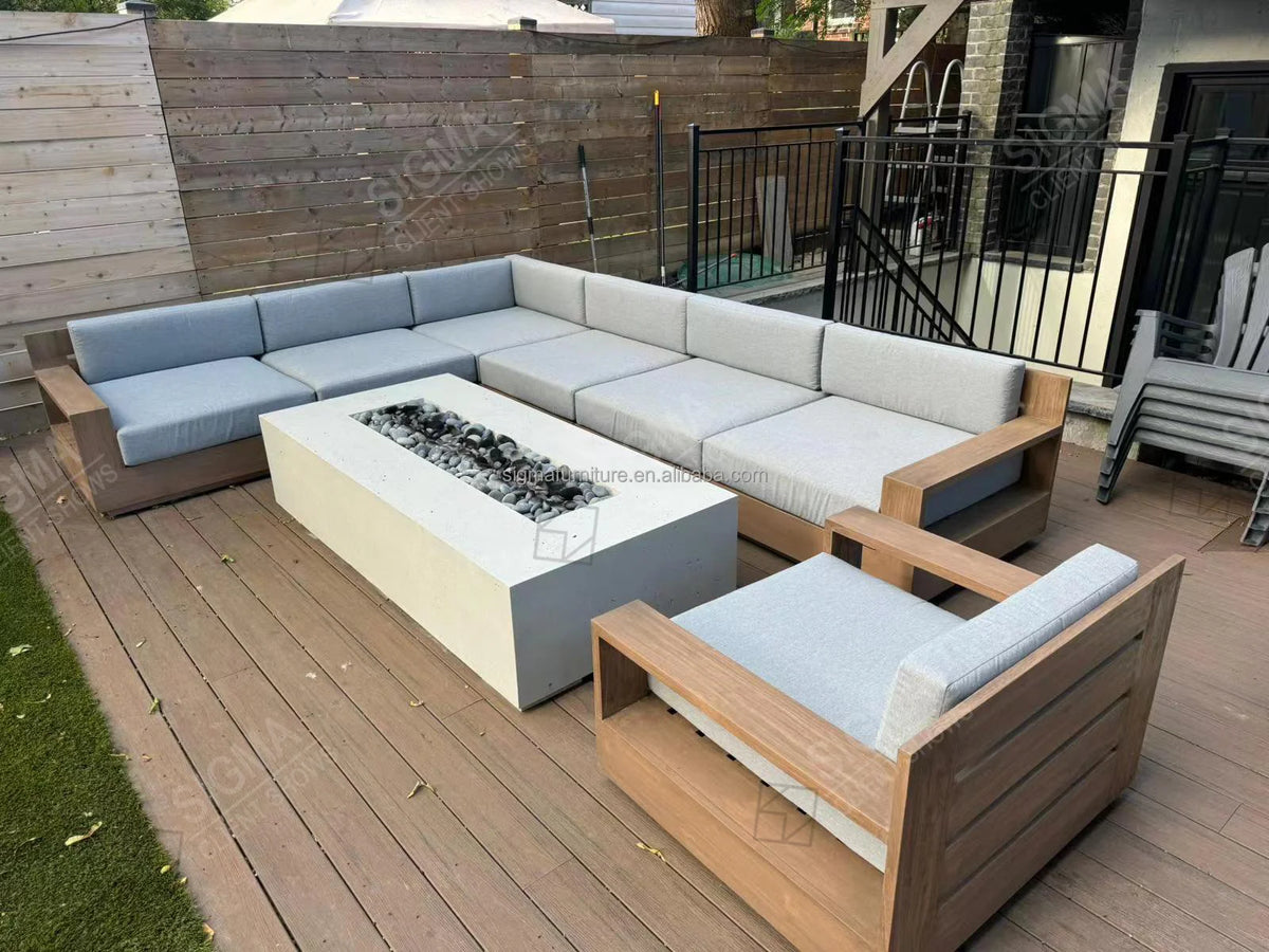 Sigma Designer Aluminum Furniture with Cushions Sofa Set Living Room Garden Patio Hotel Sectional Outdoor Sofa