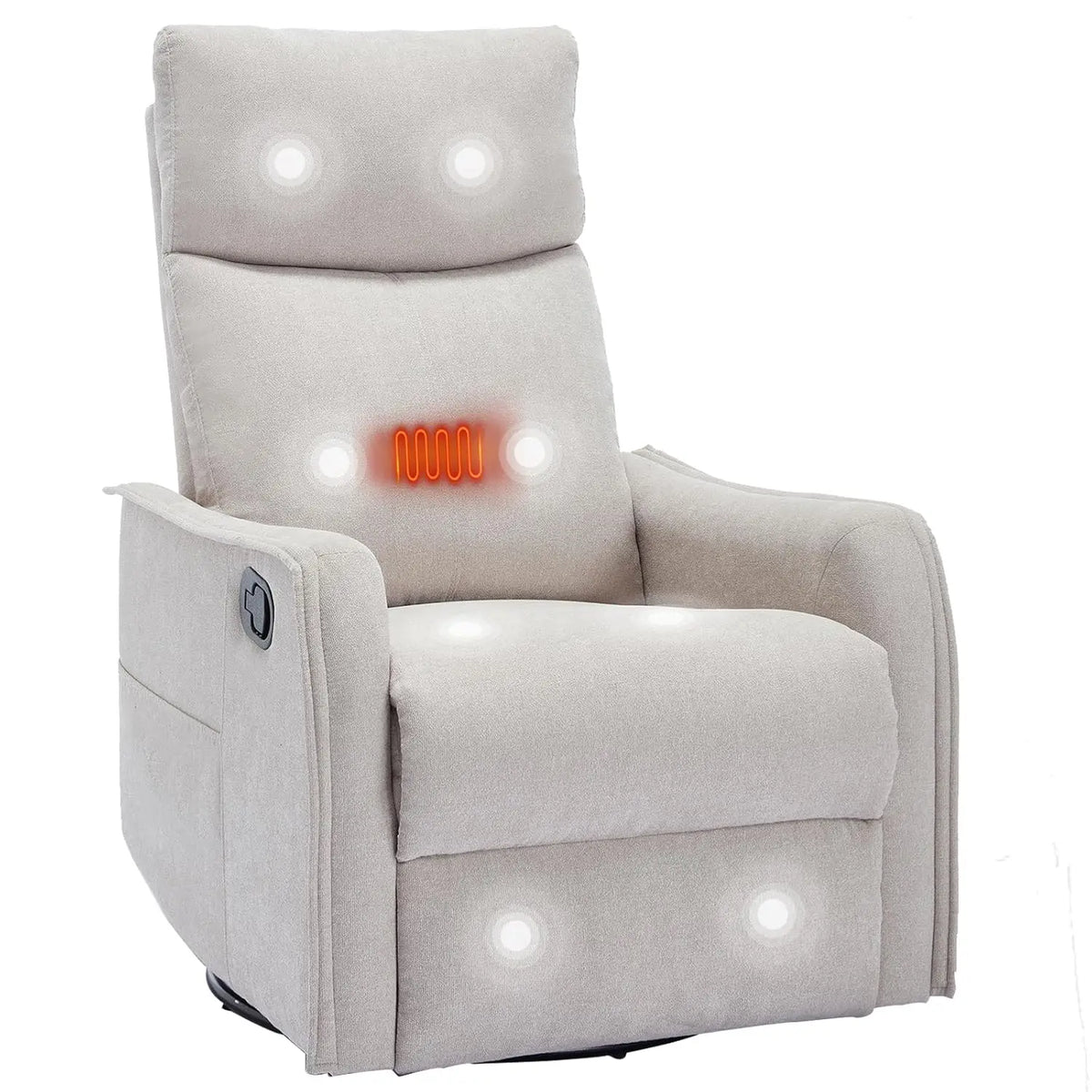 360 Swivel Rocking Recliner Chair for Adults, Nursery Rocking Chair with Heat and Massage, Glider Reclining Chair, Customized