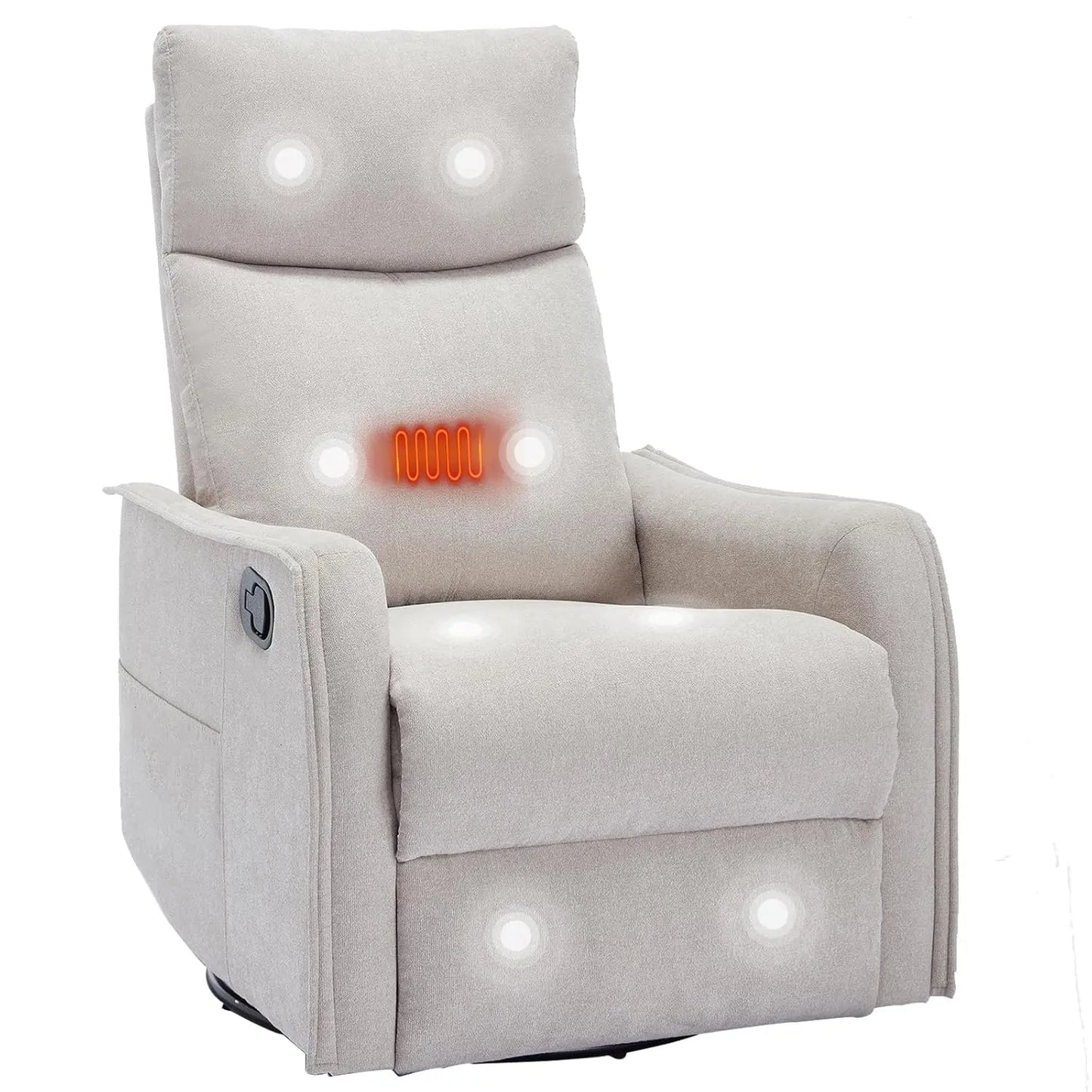 360 Swivel Rocking Recliner Chair for Adults, Nursery Rocking Chair with Heat and Massage, Glider Reclining Chair, Customized