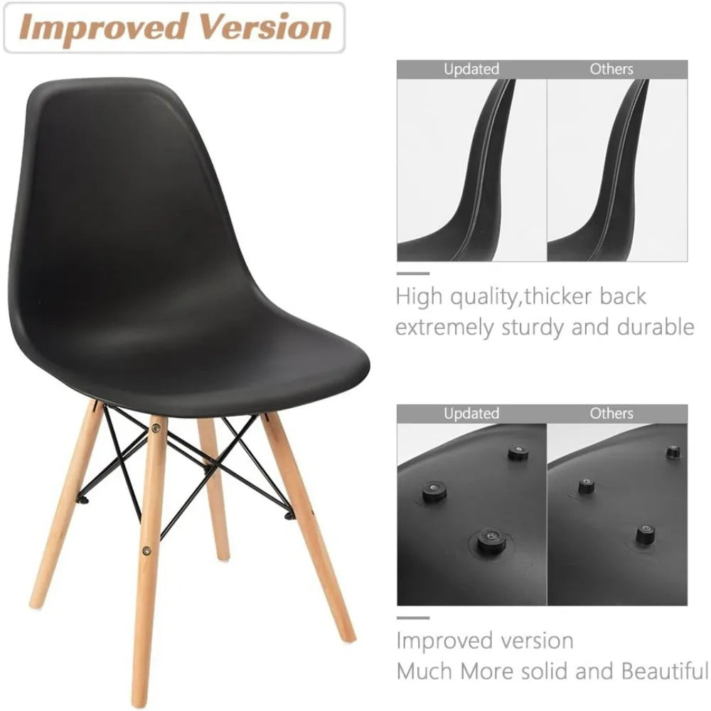 Furmax Modern Style Dining Chair Mid Century Modern DSW Chair, Shell Lounge Plastic Chair for Kitchen Chairs Set of 4(White)