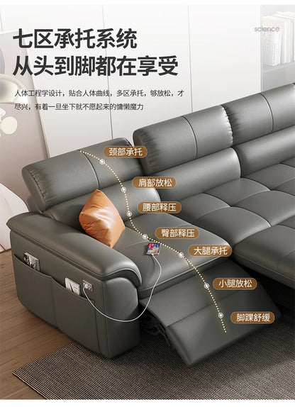 Designer Leather Sofa Living Room Ajustable Lounge Foldable Sofa Reclinable Modular Minimalist Woonkamer Banken Lounge Furniture