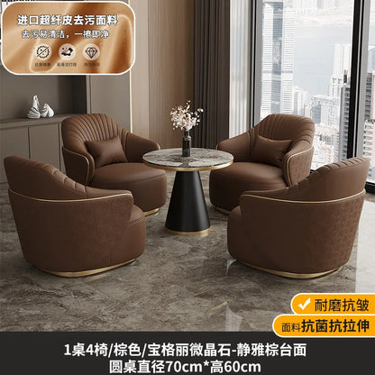 Modern light luxury single sofa chair home balcony negotiation reception table and chair combination designer office area leisur
