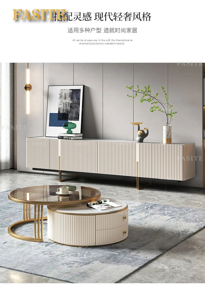 Commercial Rock Board Light Luxury And Simple Modern Small Unit Living Room Glass Coffee Table Table