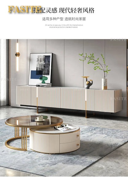 Commercial Rock Board Light Luxury And Simple Modern Small Unit Living Room Glass Coffee Table Table