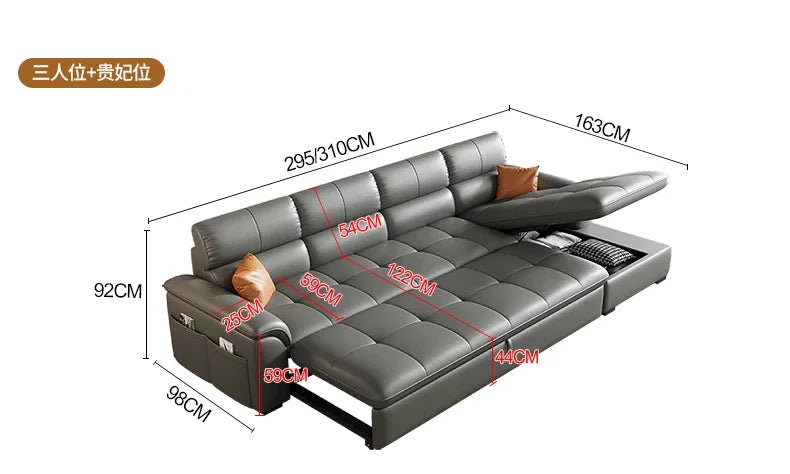 Designer Leather Sofa Living Room Ajustable Lounge Foldable Sofa Reclinable Modular Minimalist Woonkamer Banken Lounge Furniture