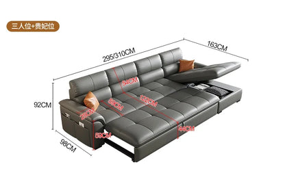 Designer Leather Sofa Living Room Ajustable Lounge Foldable Sofa Reclinable Modular Minimalist Woonkamer Banken Lounge Furniture