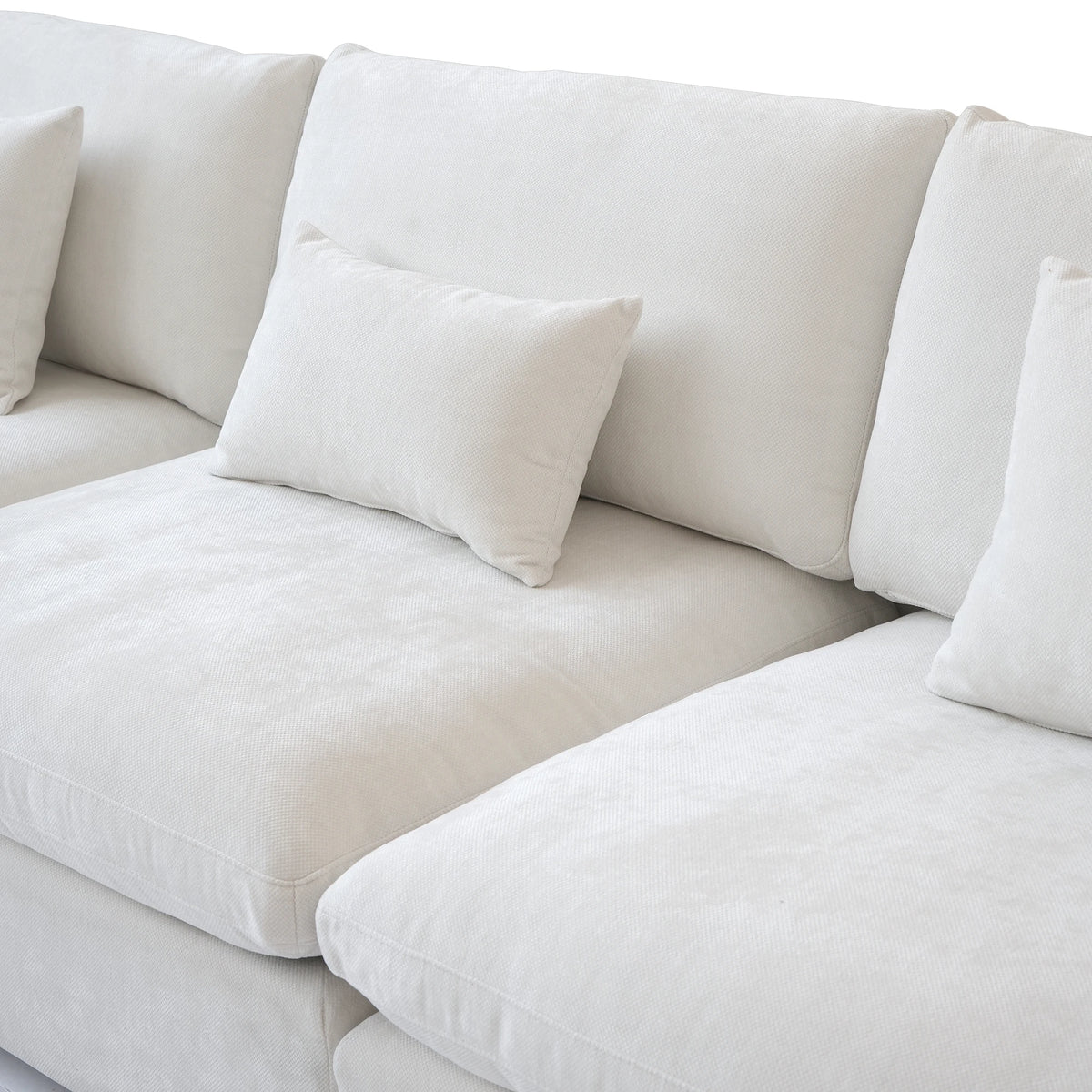 Sdorens 120'' Sectional Sofas for Living Room Modern Cloud Couch Down Filled L-Shaped 3Seater Couch with Ottoman