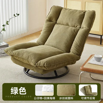 Household Goods New Rotating Sofa Chair, Living Room Balcony Fabric Lazy Sofa Backrest Rotating Leisure Chair Swivel Chair