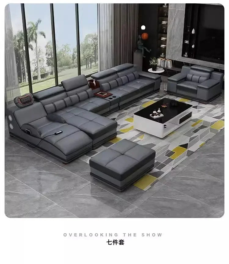 Large Size Lazy Living Room Sofas Leather Relaxing Modern Cheap Lounge Living Room Sofas Luxury Koltuk Takımı Home Decoration