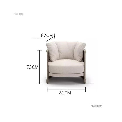 Retro Rattan Outdoor Sofas Luxury Garden Furniture Leisure Home Balcony Patio Set Rainproof and Sunproof Nordic Rope Sofa Chair