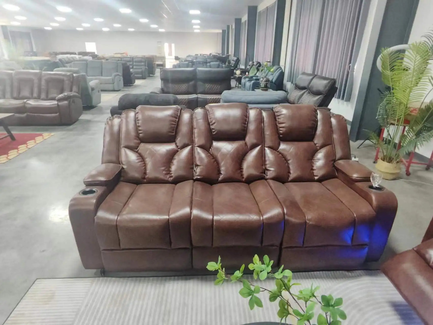 sofas modernos smart Living Room sofas home Furniture set Electric Recliner Sofa Set with usb Power led Leather sectional couch