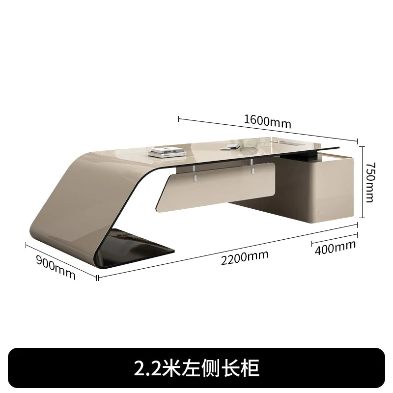 Luxury Home Office Desk Computer Gaming Shelves Folding Large Office Desk Executive Reception Mesas Escritorio Trendy Furniture
