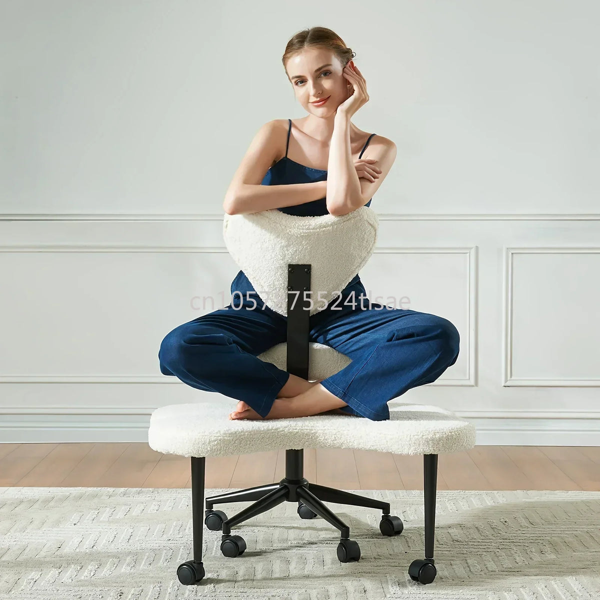 Cross Leg Chair - Meditation Chair with Wheels, ADHD Chair, Height Adjustable Seat, Adjustable Footstool