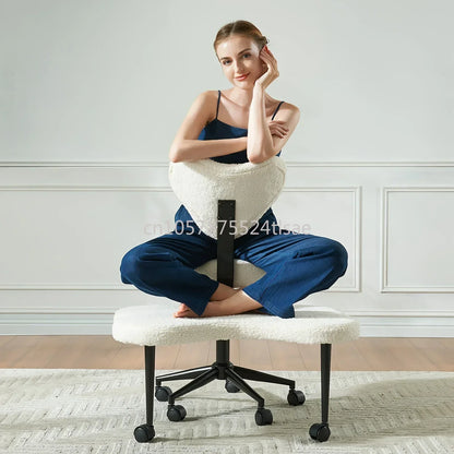 Cross Leg Chair - Meditation Chair with Wheels, ADHD Chair, Height Adjustable Seat, Adjustable Footstool