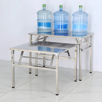 Square Folding Utility Table Home Restaurant Stainless Steel Dinner Tables Outdoor Indoor Portable Foldable Wedding Dining Table