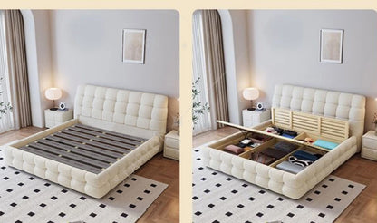 Luxury Modern Bedroom Furniture Storage Multifunctional Leather Fabric king Size Wood Beds