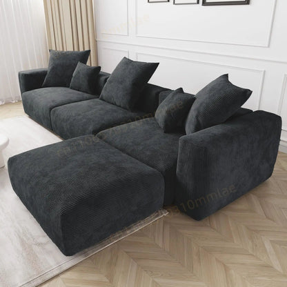 DIGGERA 181" Oversized Compressed Sofa Boneless Couch Modular Sofas for Living Room Huge 4-Seats Sectional Couches with Chaise