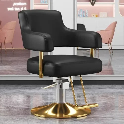 Portable Barbershop Salon Chair Luxury Beauty Gold Hairdressing Salon Chair Barber Swivel Silla Furniture