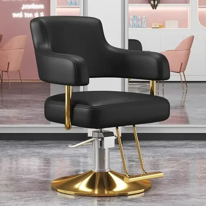 Portable Barbershop Salon Chair Luxury Beauty Gold Hairdressing Salon Chair Barber Swivel Silla Furniture