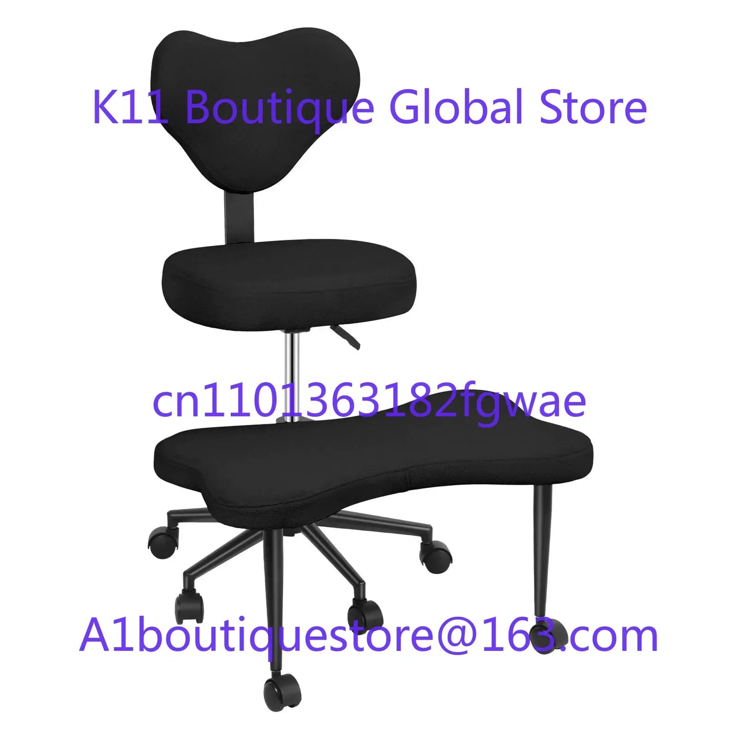 Cross Leg Chair - Meditation Chair with Wheels, ADHD Chair, Height Adjustable Seat, Adjustable Footstool