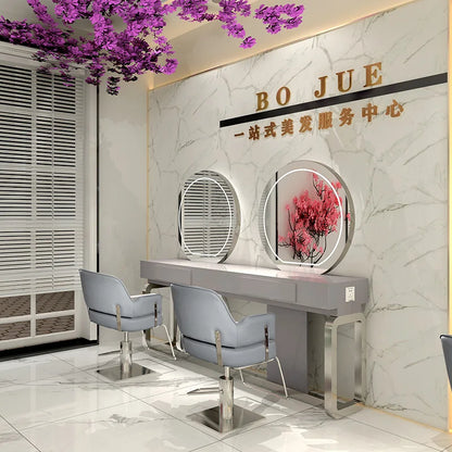 Double-sided mirror table for tgf barber shop, special for dyeing and ironing double-sided mirror hair salon for hair salon