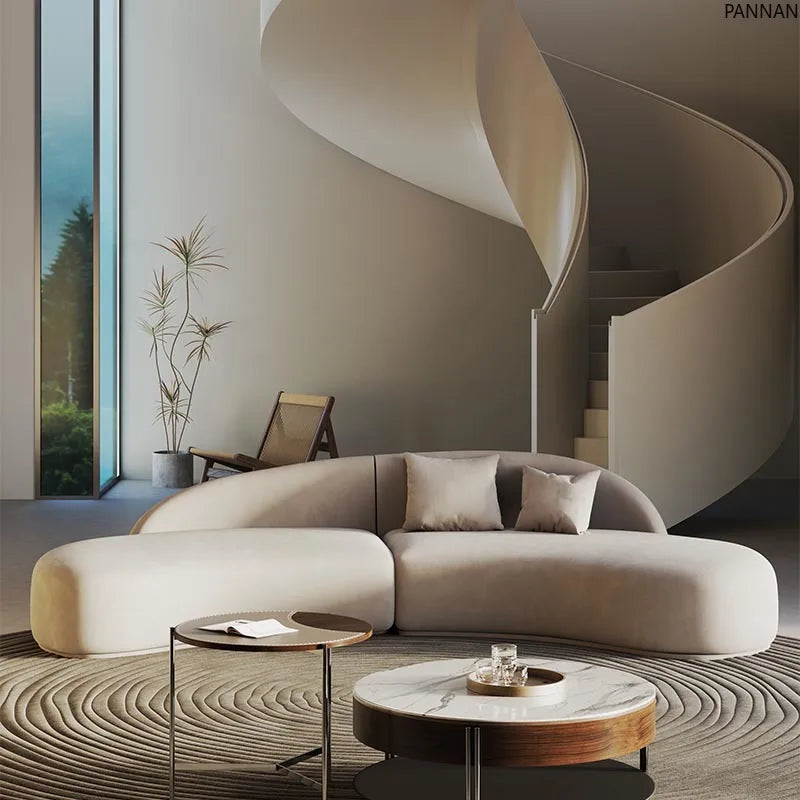 Curved special-shaped sofa, clothing store, beauty salon, rest area, reception, light luxury office, clubhouse