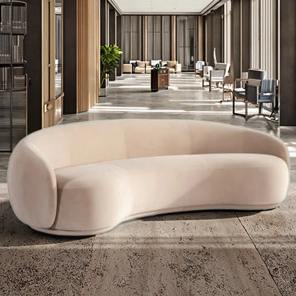 Custom Tufted Curved Sectional Sofa Set Individual Matrimonial Furniture for Hotels Wood Stylish Sofa Bed for Hall Sofas