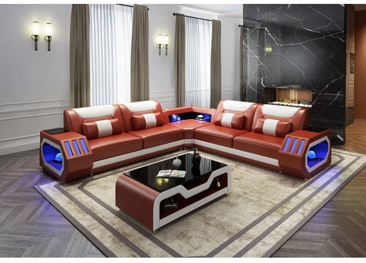 Internet celebrity modern multi-functional led living room comfortable living room reclining sofa