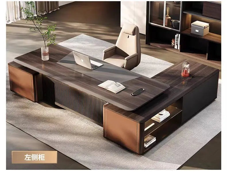 Boss Office President's Desk Light Luxury Advanced Sense Large Class Desk Furniture Chairperson's Office Desk And Chair Combinat