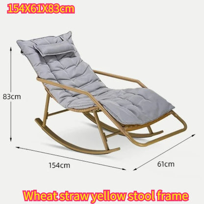Recliner Living Room Rocking Chair Adult Can Sleep Balcony Indoor Lazy Comfortable Sofa Lunch Break Leisure Chair Rattan