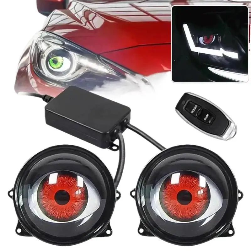 Car Devil Eye LED Headlight 6 Low Light Modes Control The Atmosphere In The Car Universal Motorcycle Lens Headlight