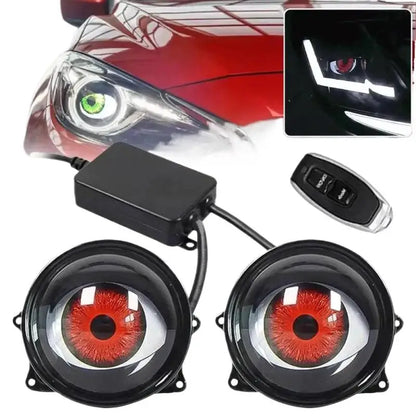 Car Devil Eye LED Headlight 6 Low Light Modes Control The Atmosphere In The Car Universal Motorcycle Lens Headlight