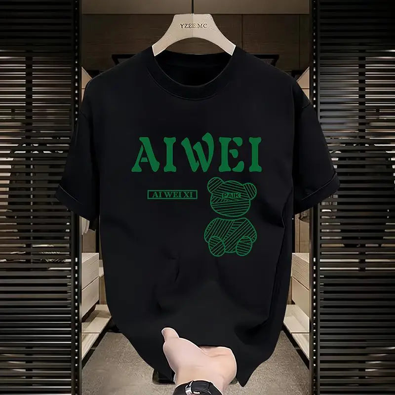 Men's Pure Cotton T-shirt, Fashionable and Trendy Hip-hop 2026 New Style Loose and Comfortable Sports Latest Style Affordable